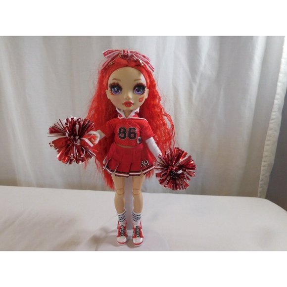 Rainbow High Cheer Ruby Anderson Red Fashion Cheerleader Doll with Pom poms - Picture 2 of 13